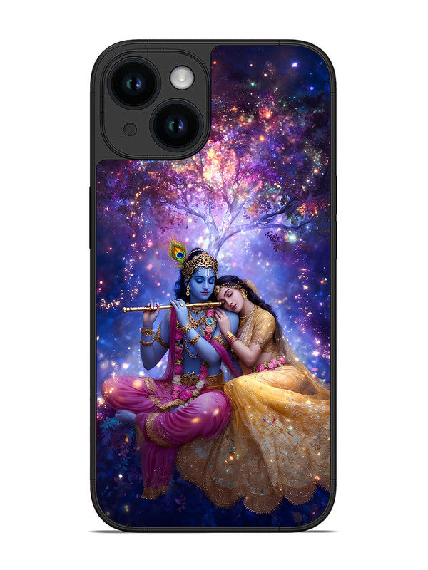 iPhone 14 | 2D Metal | Radha Krishna Enjoying Flute | IP-14-459