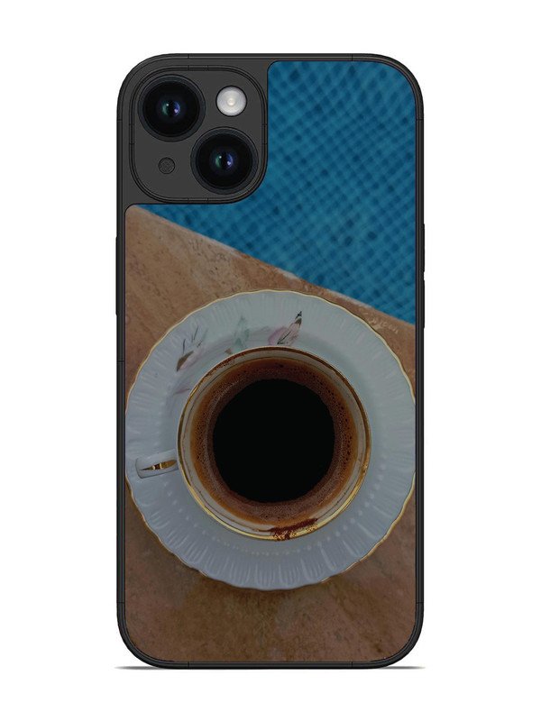 iPhone 15 Black Tea Cup Saucer