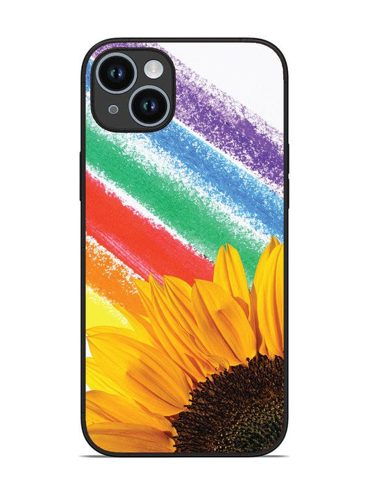 iPhone 14 Plus Sunflower on Colourful Lines