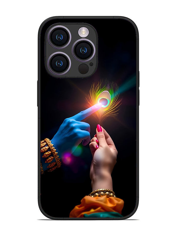 iPhone 14 Pro | 2D Metal | Radha Krishna touching feather | IP-14P-454