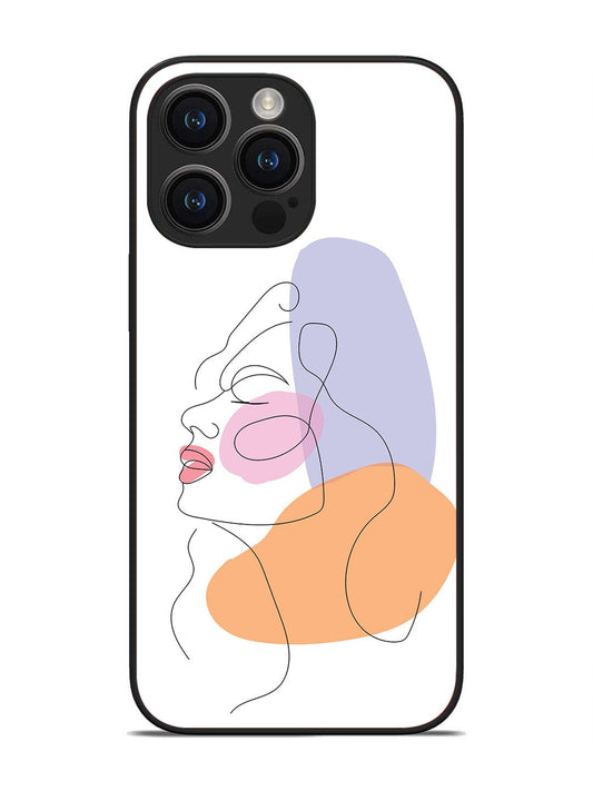 iPhone 14 pro max Line Art Girl Face