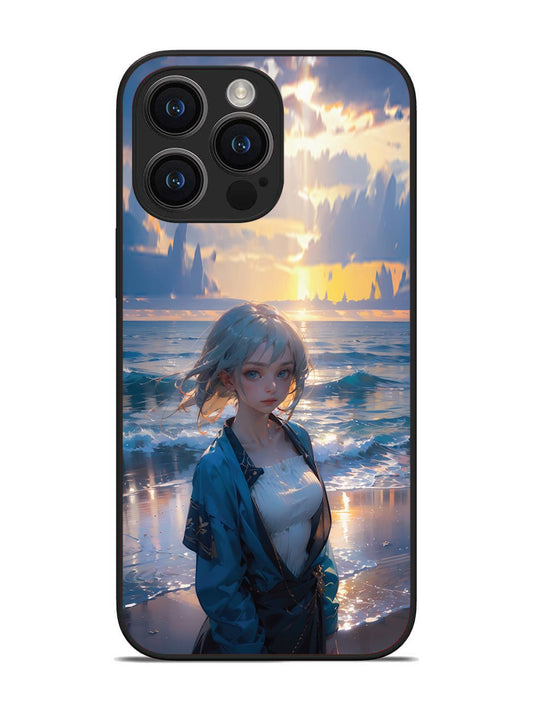 iPhone 14 pro max Anime Girl Beach Ocean Waves