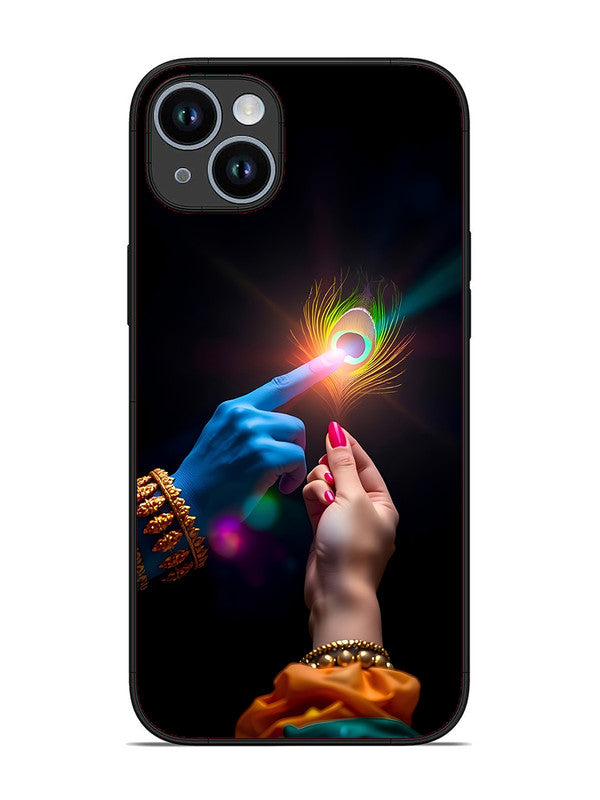 iPhone 14 Plus | 2D Metal | Radha Krishna touching feather | IP-14Pl-454
