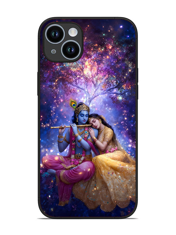 iPhone 14 Plus | 2D Metal | Radha Krishna Enjoying Flute | IP-14Pl-459