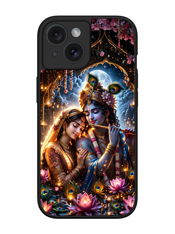 iPhone 15 | 2D Metal | Radha Krishna Enjoying Flute 2 | IP-15-461