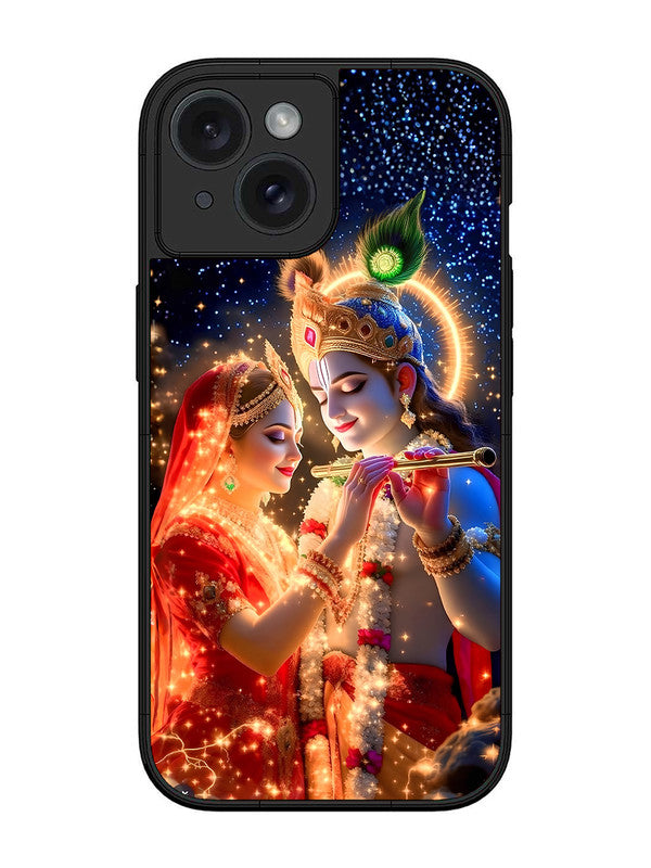 iPhone 15 | 2D Metal | Radha Krishna posing with flute | IP-15-462