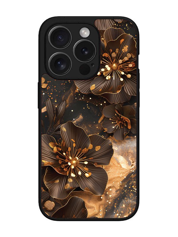 iPhone 15 Pro Max Golden Flowars