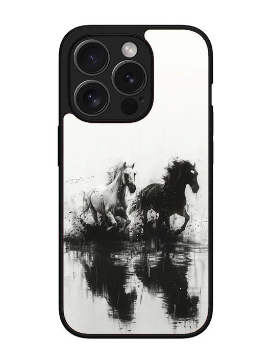 iPhone 15 Pro Max Black & White Horse