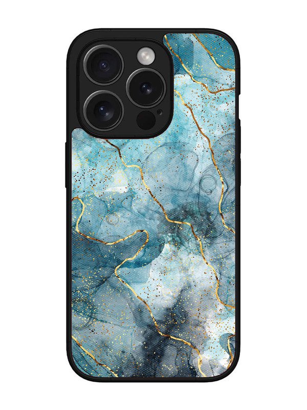 iPhone 15 Pro Max Oceanic Golden Strip Marble