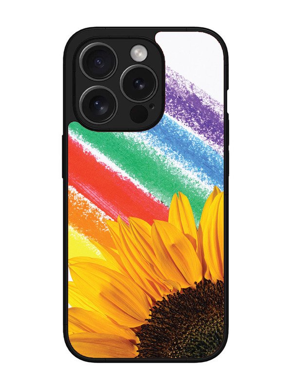 iPhone 15 Pro Max Sunflower on Colourful Lines