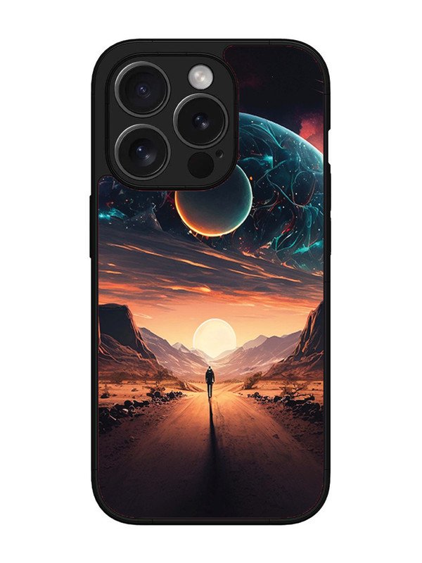 iPhone 15 Pro Max Sunset with space scene
