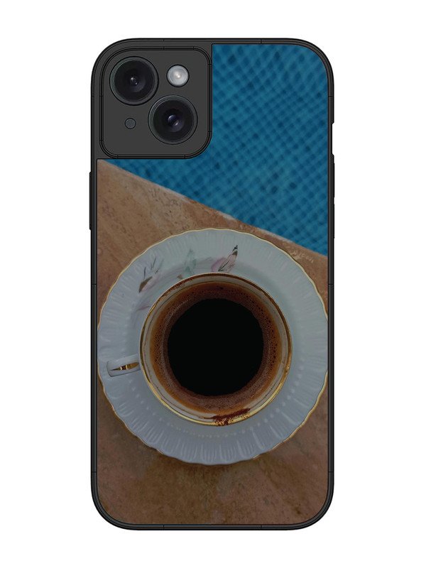 iPhone 15 Plus Black Tea Cup Saucer