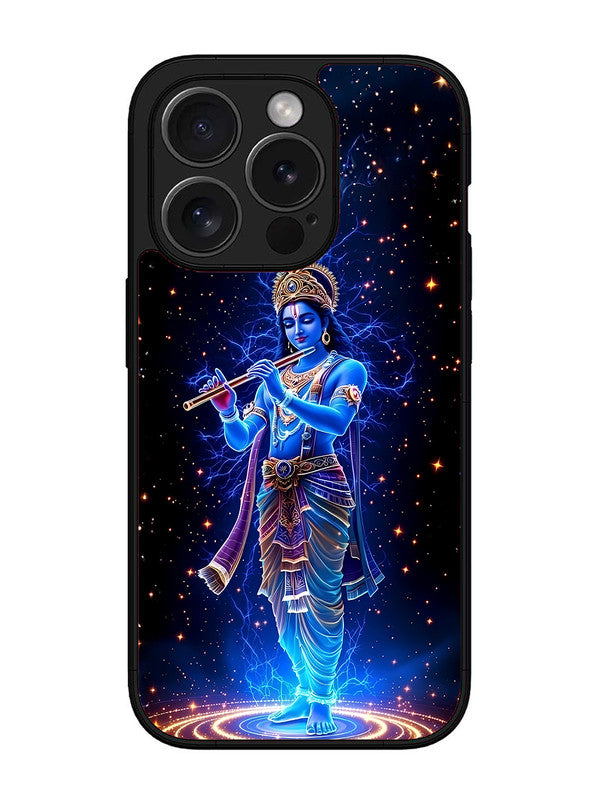 iPhone 15 Pro | 2D Metal | Krishna with Flute | IP-15P-455