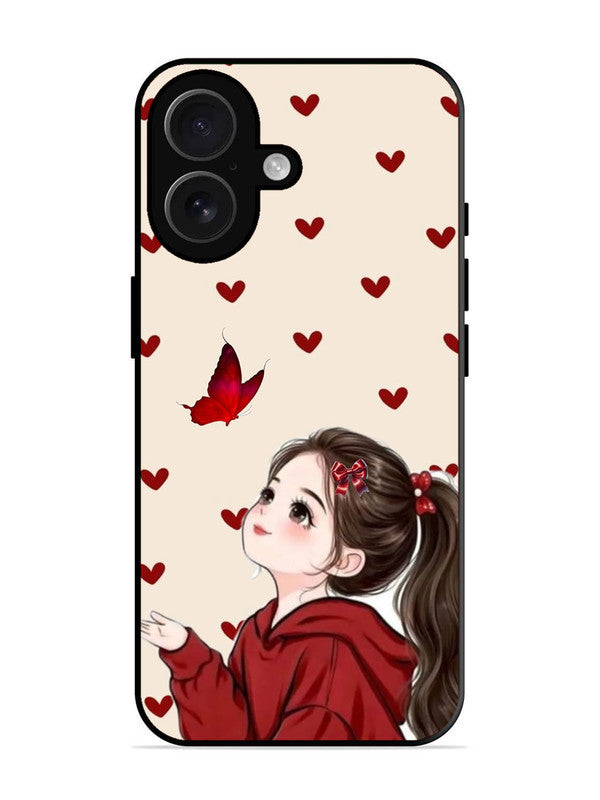 iPhone 16 Beautiful girl with red butterfly