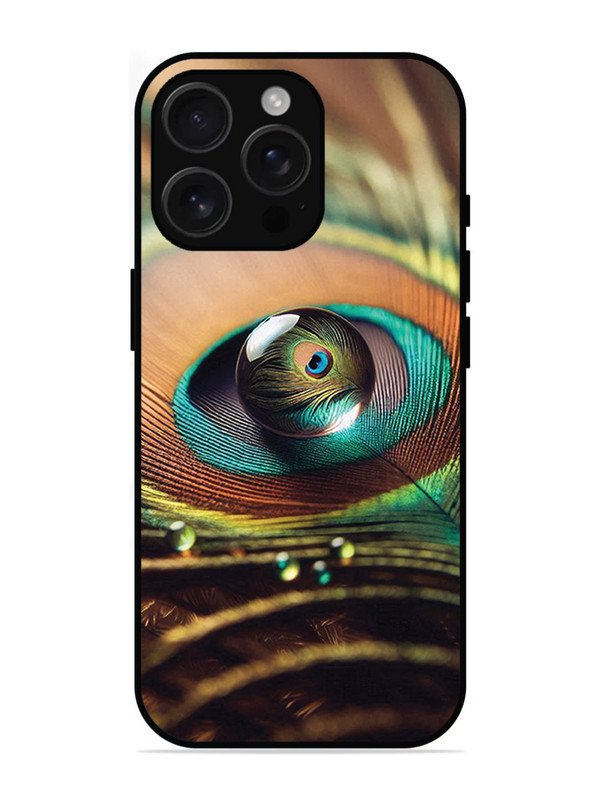 iPhone 16 Pro Max Water Drop On Peacock Feather
