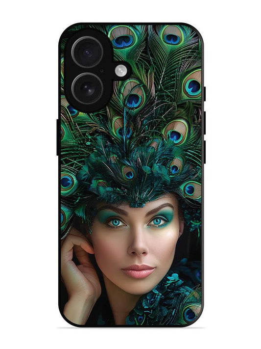 iPhone 16 Girl with peacock feather Crown