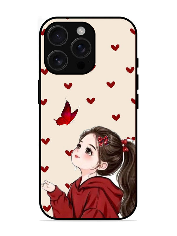 iPhone 16 Pro Max Beautiful girl with red butterfly