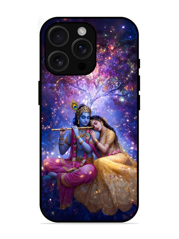 iPhone 16 Pro Max | 2D Metal | Radha Krishna Enjoying Flute | IP-16PM-459