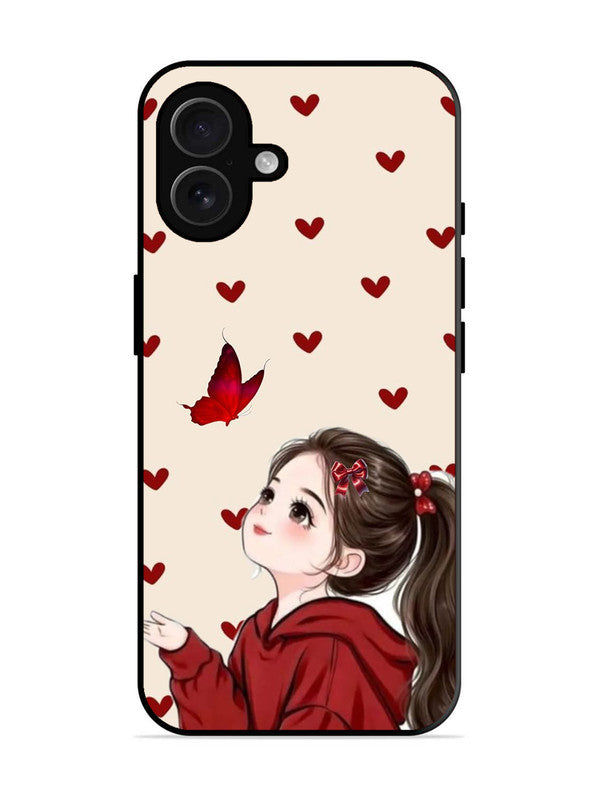 iPhone 16 Plus Beautiful girl with red butterfly