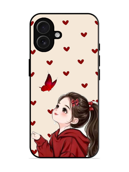 iPhone 16 Plus Beautiful girl with red butterfly