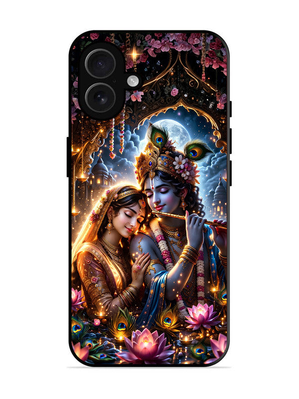 iPhone 16 Plus | 2D Metal | Radha Krishna Enjoying Flute 2 | IP-16Pl-461