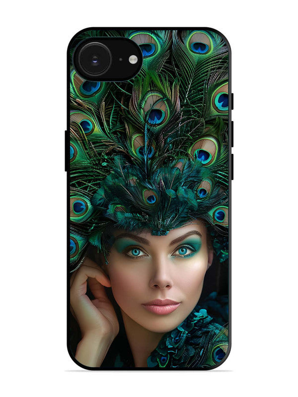 iPhone 16e Girl with peacock feather Crown