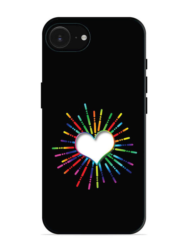 iPhone 16e Colourful Heart on Black