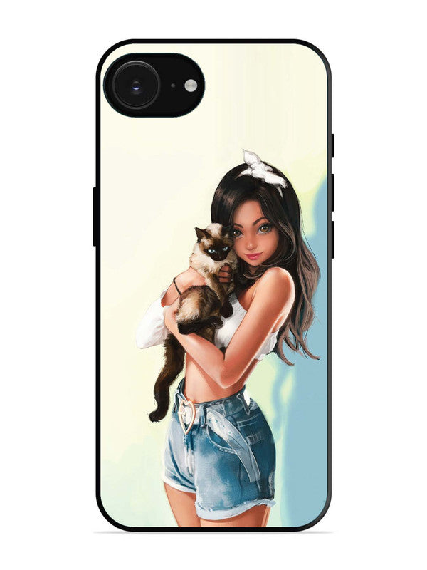 iPhone 16e Cute Girl with Cat