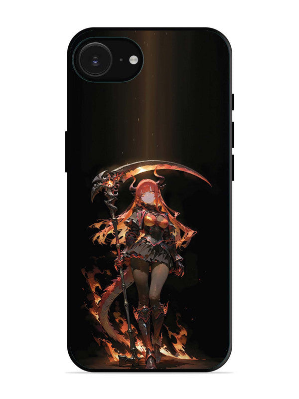 iPhone 16e anime-girl-sycthe-red-hair-horn