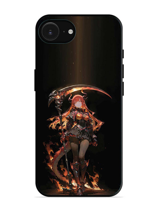 iPhone 16e anime-girl-sycthe-red-hair-horn