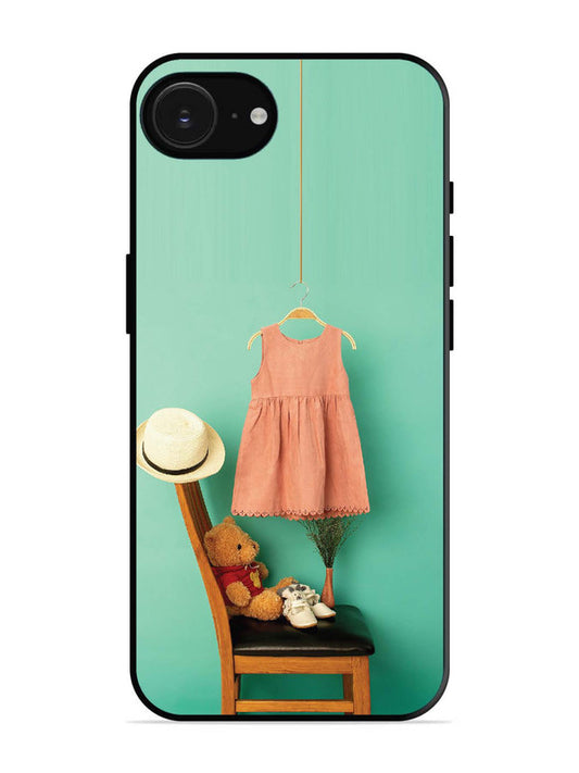 iPhone 16e Trendy dress for girl near toy bear