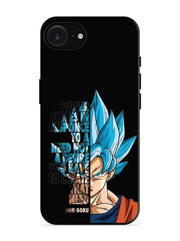 iPhone 16e Son of Goku Blue Motivational Art