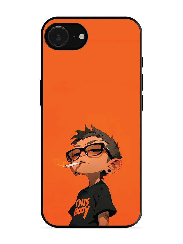 iPhone 16e Vibrant Orange Attitude Cartoon