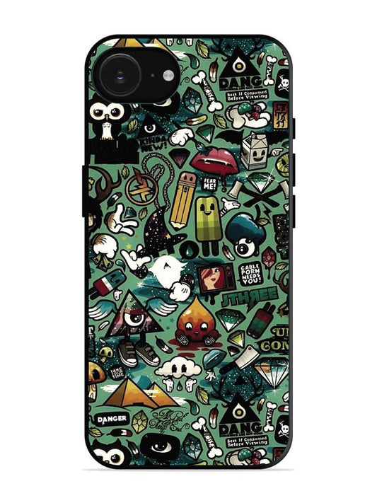 iPhone 16e Pop Art Doodle Graffiti Collage