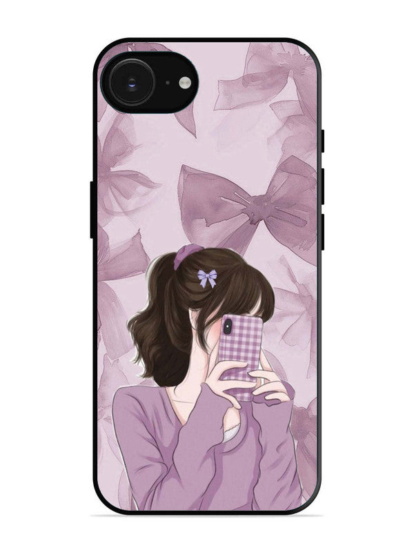 iPhone 16e Pinky Girl taking selfie