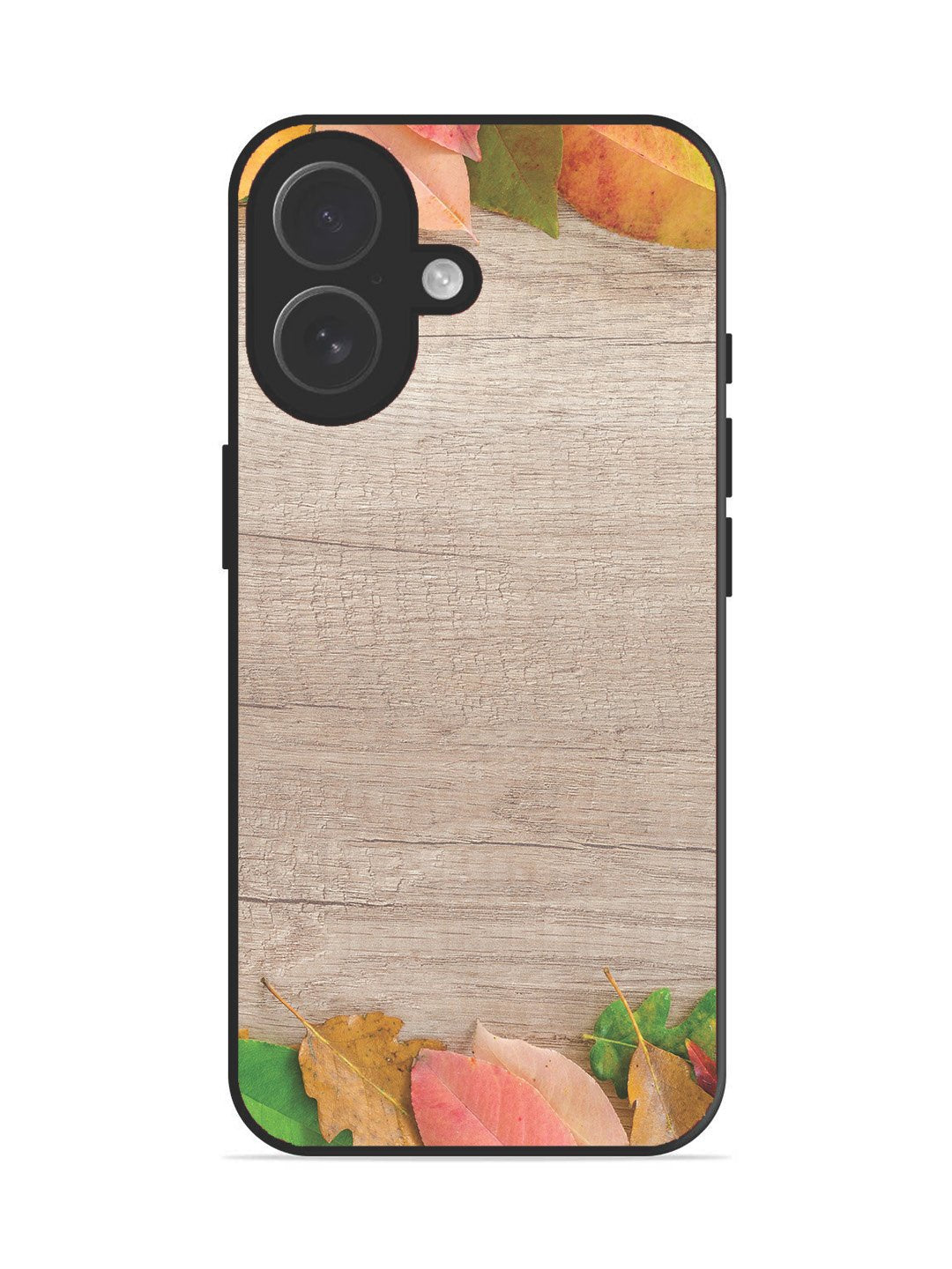 iPhone 17 Autumn Leafs On Wooden Table