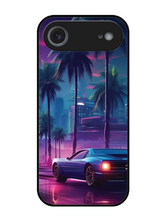 iPhone 17 Air sunset-sports-car-city-palm-trees
