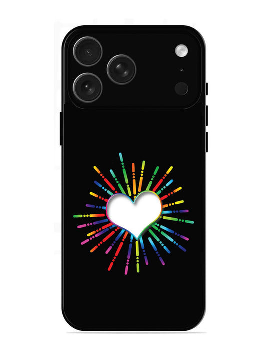 iPhone 17 Pro Colourful Heart on Black