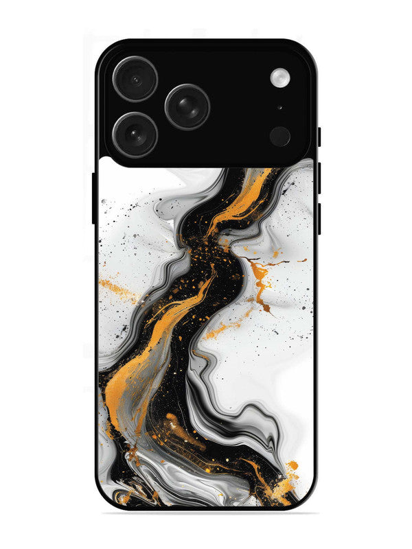 iPhone 17 Pro Black And Golden Marble Essence