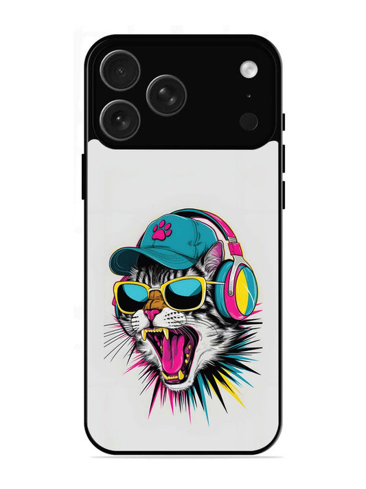 iPhone 17 Pro Neon Pop Art DJ Cat Vibe