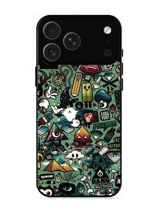 iPhone 17 Pro Pop Art Doodle Graffiti Collage