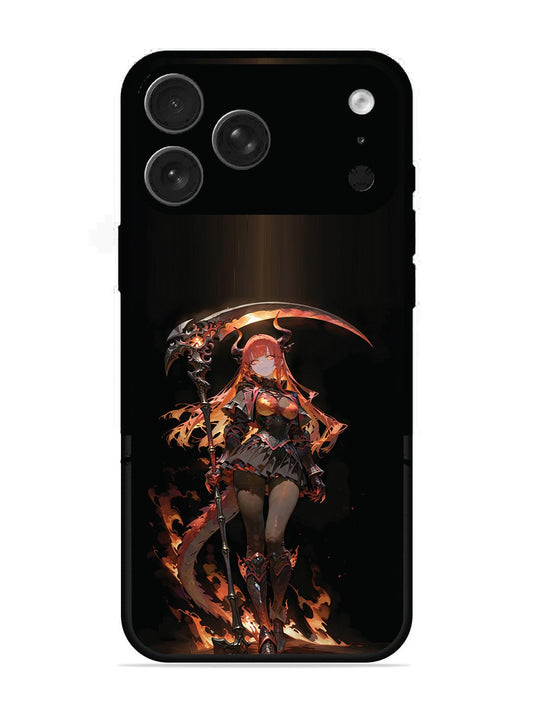 iPhone 17 Pro Max anime-girl-sycthe-red-hair-horn