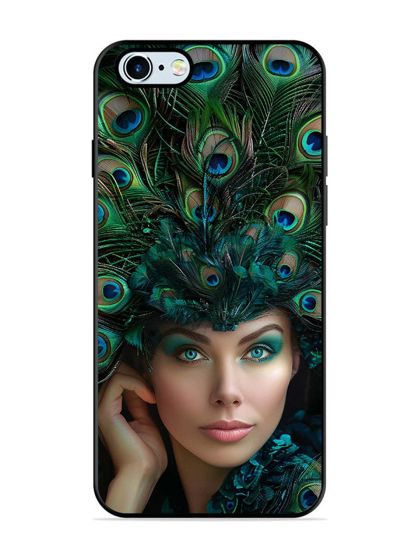 iPhone 6 Girl with peacock feather Crown