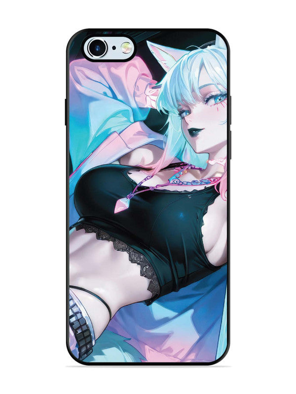 iPhone 6 anime girl fox headpohone white Hair