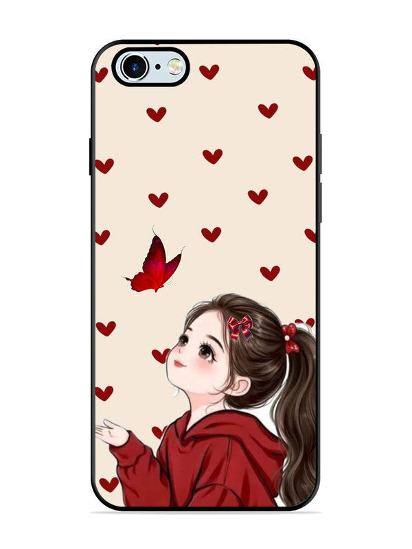 iPhone 6 Beautiful girl with red butterfly