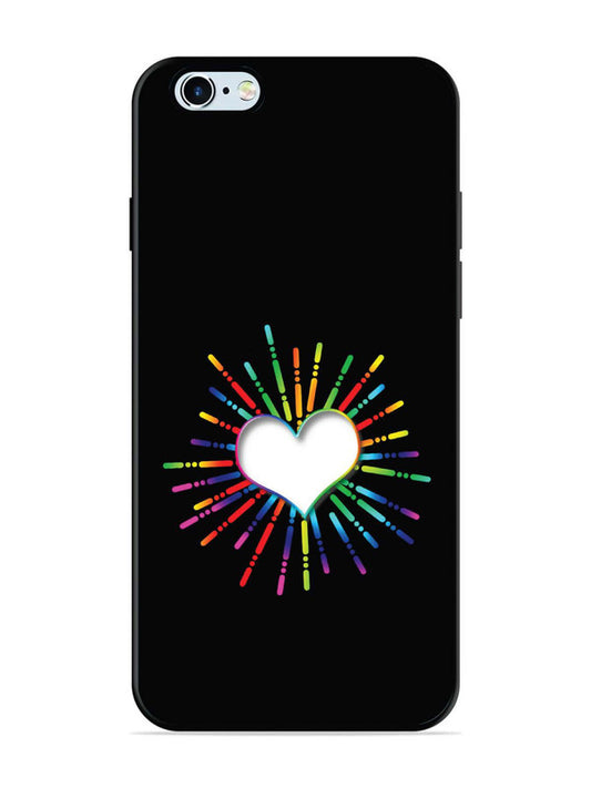 iPhone 6 Plus Colourful Heart on Black