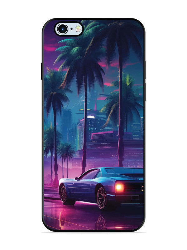 iPhone 6 Plus sunset-sports-car-city-palm-trees
