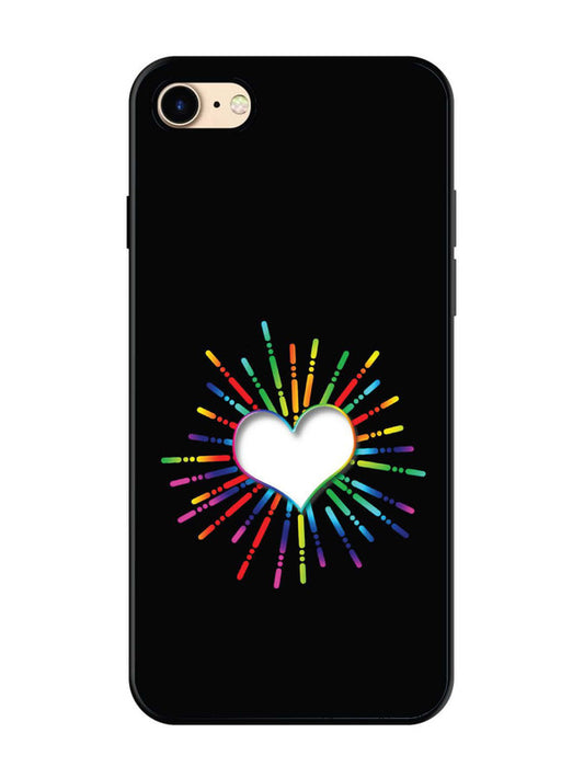 iPhone 7 Colourful Heart on Black