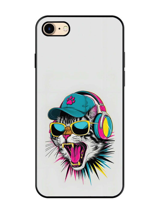 iPhone 7 Neon Pop Art DJ Cat Vibe