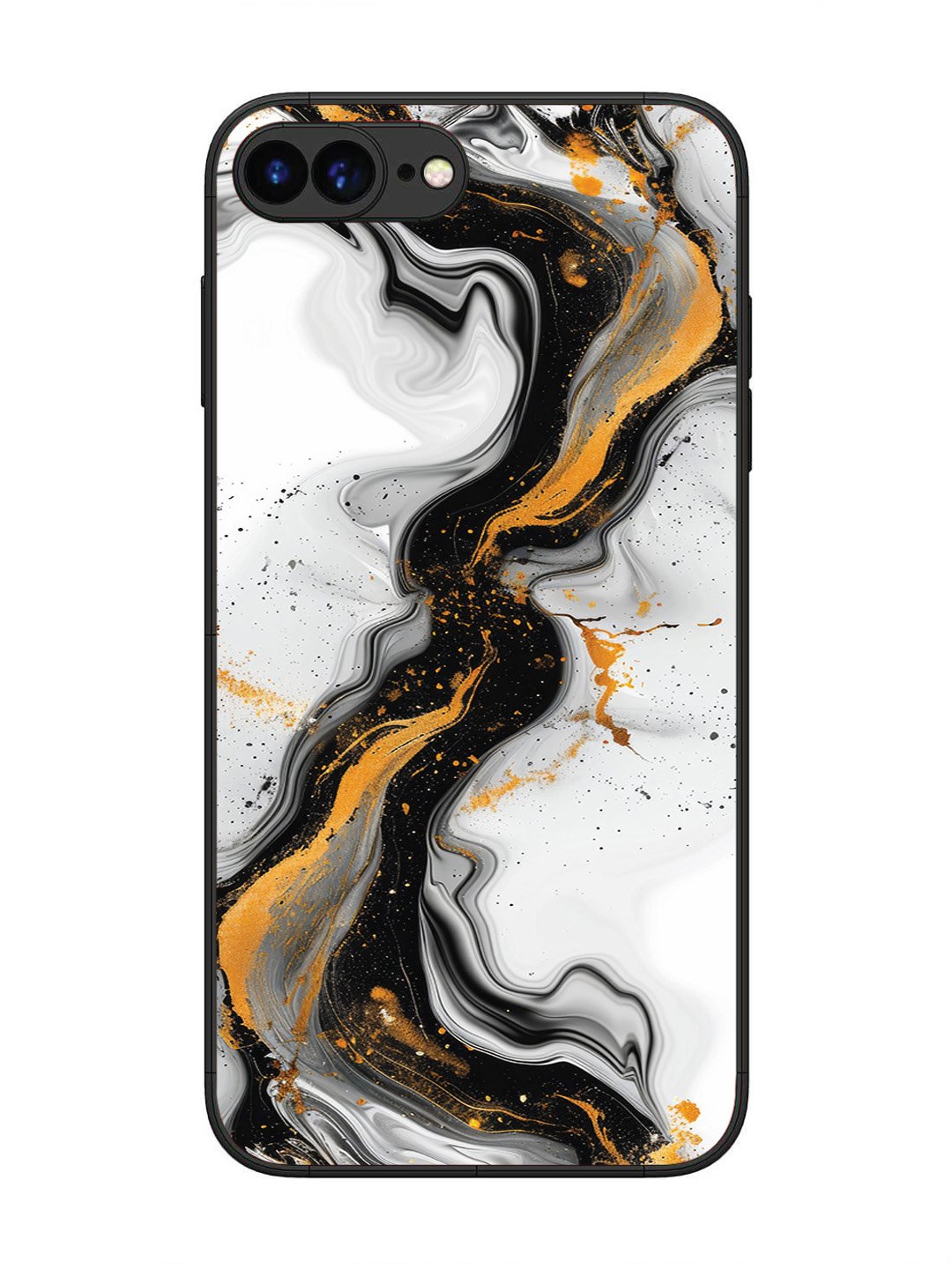 iPhone 8 Plus Black And Golden Marble Essence